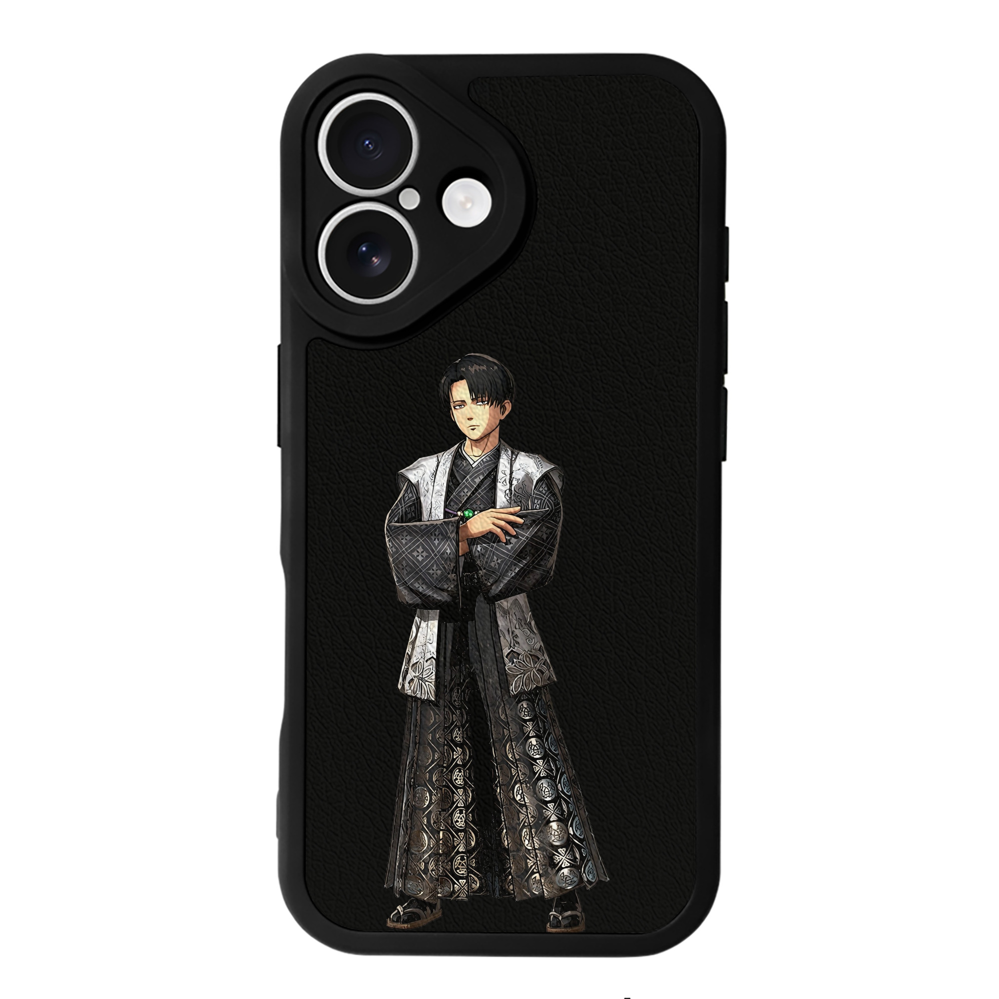 （画像用） 進撃の巨人 リヴァイ·アッカーマン Attack on Titan Levi Ackerman 【iPhone 16シリーズ対応】シリコンスマホケース（レザー調） 材質：シリコン